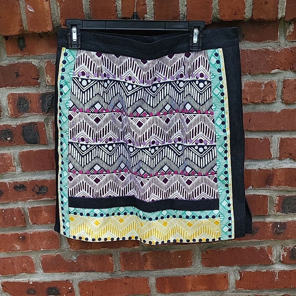 Nanette Lepore Black and White Embellished Pencil Skirt